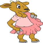 Goat Chewing on Dress Clip Art