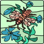 Insect on Flower Clip Art