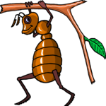 Ant Carrying Twig Clip Art