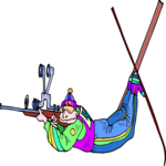 Skier - Hunting 2 Clip Art