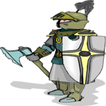 Knight with Axe & Shield Clip Art