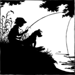 Silhouettes, Boy Fishing