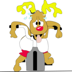 Reindeer on Exercise Bike 2 Clip Art