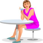 Woman at Cafe 1 Clip Art