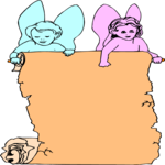 Fairies & Scroll Clip Art