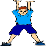 Boy with Arms Up Clip Art