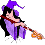 Witch & Broom 2 Clip Art