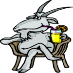 Goat Drinking Lemonade Clip Art