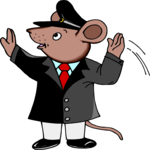 Mouse Directing Traffic Clip Art