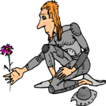 Knight Picking Flower
