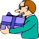 Man with Gift 1 Clip Art