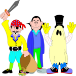 Costumed Kids 1 Clip Art