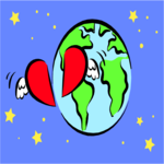 Heart Orbiting Earth Clip Art