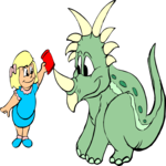 Dinosaur & Girl 2 Clip Art