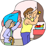 Reaching in Cabinets Clip Art