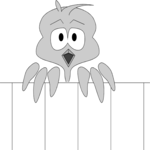 Chick & Fence Clip Art