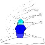 Watching Snow Fall 3 Clip Art