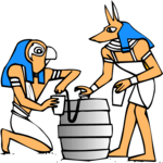 Egyptians with Keg