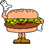 Hamburger Waving Clip Art