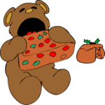 Bear Eating Fruitcake
