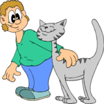 Cat with Owner 4 Clip Art