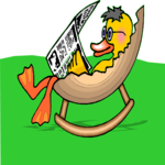 Duck Reading 2 Clip Art