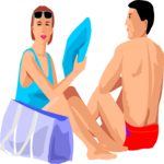 Couple on Beach 2 Clip Art