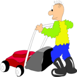 Man with Lawnmower 2 Clip Art