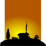 Sunset - Cabin Clip Art