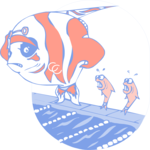 Swimming - Big Fish Clip Art