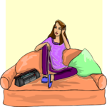 Woman on Sofa 1 Clip Art