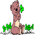 Teddy Bear & Shamrocks 2 Clip Art