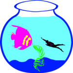 Fish in Bowl 3 Clip Art