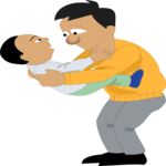 Child with Father Clip Art