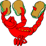 Scorpion Holding Sandwiches Clip Art