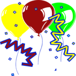 Balloons & Confetti 1 Clip Art