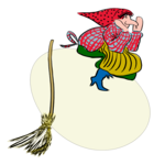 Witch on Egg Clip Art