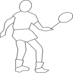 Tennis - Player 32 Clip Art