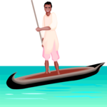 Man in Boat Clip Art