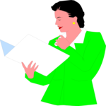 Businesswoman with Folder Clip Art