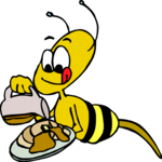 Bee Eating Pancakes Clip Art