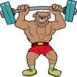 Weight Lifter - Dog 1 Clip Art