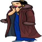 Woman in Fur Coat 2 Clip Art