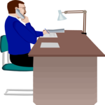 Businessman on Telephone 8 Clip Art