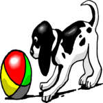 Puppy with Ball Clip Art