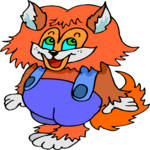 Fox in Overalls Clip Art