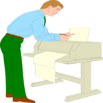 Businessman Printing Clip Art