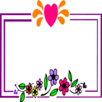 Heart & Flower Frame Clip Art