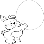 Bunny Lifting Egg Clip Art