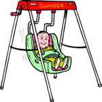 Baby in Swinger Clip Art